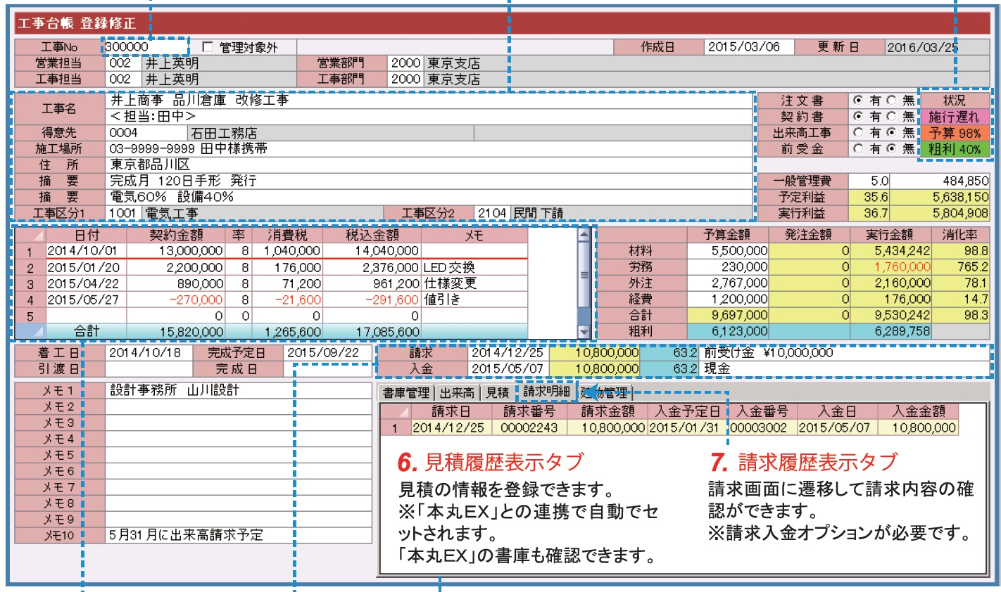 進捗原価の把握し可視化できます。
